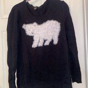 Black Sweater with White Bear Design